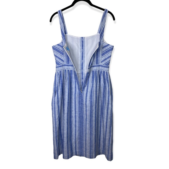 Draper James Blue White Striped Apron Dress Size: 6 - Picture 8 of 13